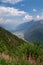 Scenic landscape of the Swiss Alps near Martigny, Switzerland