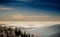 Scenic landscape with trees covered with rime