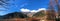 Scenic landscape view of Kamikochi National Park ,Beautiful mountain in autumn leaf with clear blue sky background