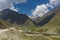 Scenic landscape in Zojila pass in Jammu and Kashmir, India