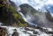 Scenic Latefoss twin waterfall Odda Hordaland Norway Scandinavia