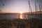 Scenic low angle shot of sunset across the panoramic view of Adriatic sea from Island Vis in Croatia