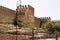 Scenic medieval city wall in Fes