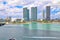Scenic Miami harbor on a bright sunny day