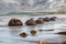 Scenic Moeraki Boulders at the east coast of New Zealand