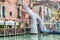 Scenic monumental sculpture in the Grand Canal of Venice, Italy