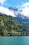 Scenic mountain landscape of Lake Lucerne in Swiss Knife Valley