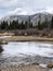 Scenic mountain view with lovely stream at national park