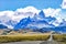 Scenic mountains torres del Paine in Patagonia