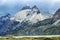 Scenic mountains torres del Paine in Patagonia