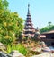 The scenic multistaged pyatthat roof of the Bagaya Monastery, Ava