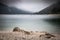 Scenic mystical cloudy lago di predil, italy