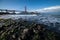 Scenic nature view to Golden Gate bridge in San Francisco Bay Area.