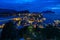 Scenic night cityscape of Alesund viewed from Aksla hill, More og Romsdal, Norway