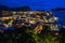 Scenic night cityscape of Alesund viewed from Aksla hill, More og Romsdal, Norway