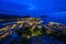 Scenic night cityscape of Alesund viewed from Aksla hill, More og Romsdal, Norway