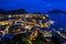 Scenic night cityscape of Alesund viewed from Aksla hill, More og Romsdal, Norway