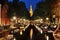 Scenic night view of Amsterdam canal, Holland