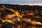 Scenic night view of the cityscape of the city called Goreme in Cappadocia in Turkey.