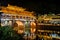 Scenic night view of the Hong Bridge (Rainbow Bridge), Fenghuang