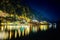 Scenic night view of illuminated town Limone sul Garda, Italy
