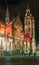 Scenic nightscape of St. Elisabeth cathedral in Kosice, Slovakia