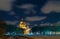 Scenic nightscape of St Isaac Cathedral in Saint Petersburg, Russia