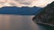 Scenic Ocean Coast and Mountains in Howe Sound. Cloudy Sunset Sky, Fall Season. Howe Sound, BC