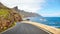 Scenic ocean drive by cliffs of the Macizo de Anaga, Tenerife