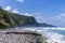 Scenic ocean landscape in Dominica with huge waves