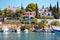 Scenic in the old harbor of Spetses island