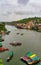 Scenic Omkareshwar town on the banks of holy Narmada river in Madhya pradesh, India