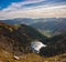 Scenic overlooking lanscape of the Vosges mountains. Schiessrothried lake, from the Hohneck summit