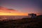 Scenic Pacific Ocean Sunset From a Camper Van Class C Motorhome