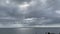 Scenic Pacific ocean vista in winter on a heavily overcast day, Malibu, California