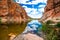 Scenic panorama of Glen Helen gorge in West MacDonnell National Park in central outback Australia