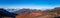 Scenic panorama of a Haleakala volcano from Keonehe`ehe`e trail overlooking cinder cones inside a caldera.