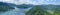Scenic panorama landscape view at lake Lugano