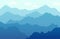 Scenic panorama with Mountains - Beautiful vector background
