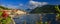 Scenic panorama of the postcard perfect historic town of Perast in Kotor Bay on a sunny day in the summer, Montenegro