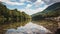 Scenic panorama of the river Drina with mountain Tara