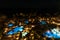 Scenic panoramic aerial Kaanapali Beach vista after dark, Maui