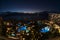 Scenic panoramic aerial Kaanapali Beach vista at dusk, Maui