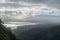 Scenic panoramic aerial view of the Maui north shore from the Waihee Ridge trail in early morning