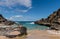 Scenic panoramic Halona Beach cove vista on Oahu, Hawaii