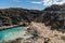 Scenic panoramic Halona Beach cove vista on Oahu, Hawaii