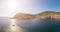 Scenic panoramic view of Balaclava bay with yachts from the ruines of Genoese fortress Chembalo. Balaklava, Sevastopol, Crimea.