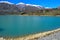 Scenic panoramic view of Castel San Vincenzo lake, central Italian Apennines, autumn in November