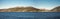 Scenic panoramic view of Frafjord and coastline near Oanes in winter season