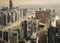 Scenic panoramic view of modern city architecture. Aerial skyline of Dubai Marina